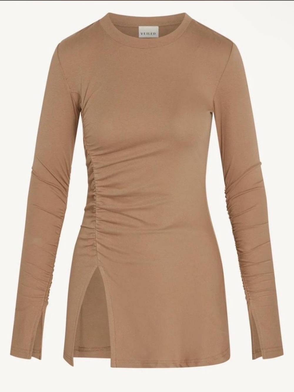 veiled collection asymmetric side slit top